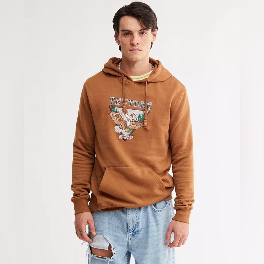 Tentree Cabin Crest Hoodie Sweatshirt Urban Outfitters Men’s L Organic Cotton